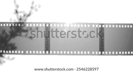 Film strip for photo camera isolated on white background. Vintage pop art style grunge retro halftone collage element.