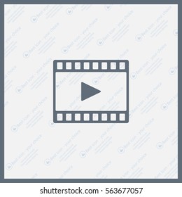 film strip with play - black vector icon
