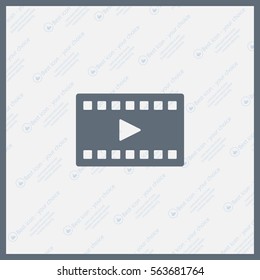 film strip with play - black vector icon