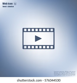film strip with play - black vector icon
