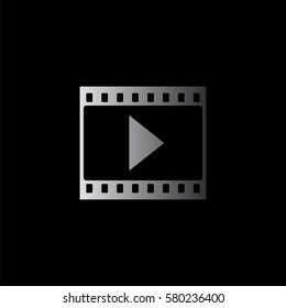 film strip with play -  black vector icon