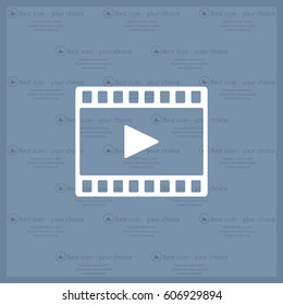 film strip with play - black vector icon