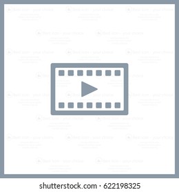 film strip with play - black vector icon