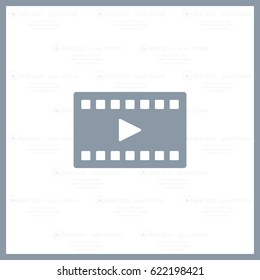 film strip with play - black vector icon