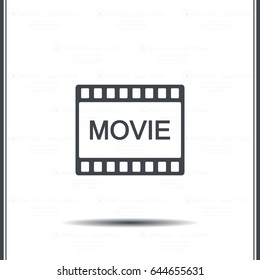 film strip with play - black vector icon