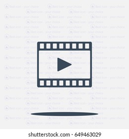 film strip with play - black vector icon