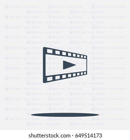 film strip with play - black vector icon