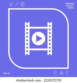 Film strip with play. Graphic elements for your design