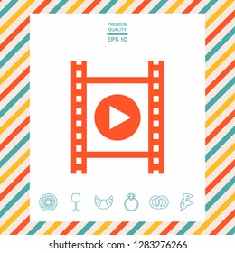 Film strip with play. Graphic elements for your design