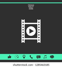 Film strip with play. Graphic elements for your design