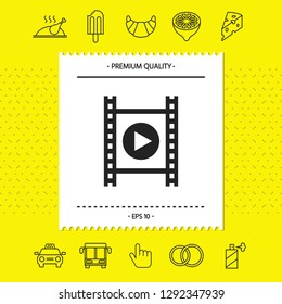 Film strip with play. Graphic elements for your design
