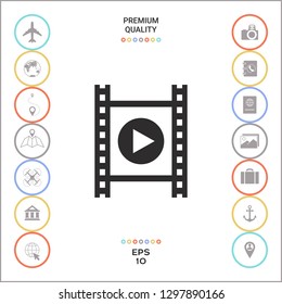 Film strip with play. Graphic elements for your design