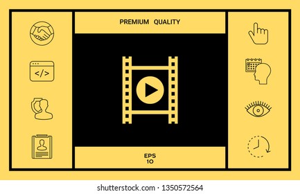 Film strip with play. Graphic elements for your design