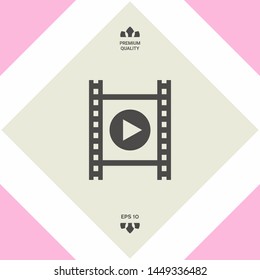 Film strip with play. Graphic elements for your design