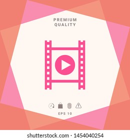 Film strip with play. Graphic elements for your design