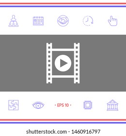Film strip with play. Graphic elements for your design