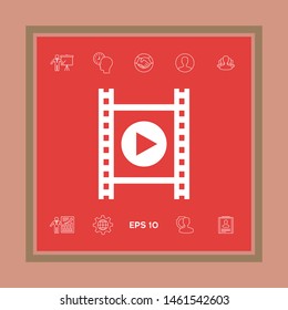Film strip with play. Graphic elements for your design