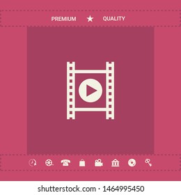 Film strip with play. Graphic elements for your design
