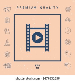 Film strip with play. Graphic elements for your design