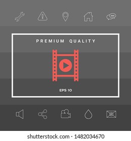 Film strip with play. Graphic elements for your design