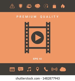 Film strip with play. Graphic elements for your design
