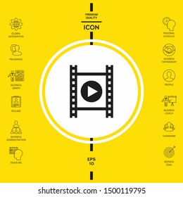 Film strip with play. Graphic elements for your design