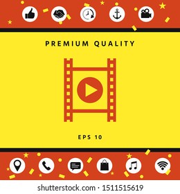Film strip with play. Graphic elements for your design