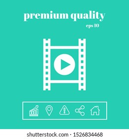Film strip with play. Graphic elements for your design