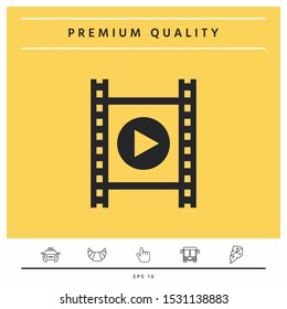 Film strip with play. Graphic elements for your design
