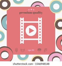 Film strip with play. Graphic elements for your design