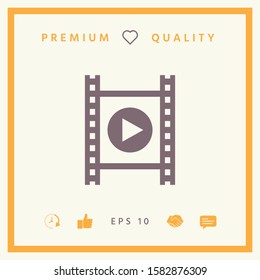 Film strip with play. Graphic elements for your design