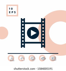 Film strip with play. Graphic elements for your design