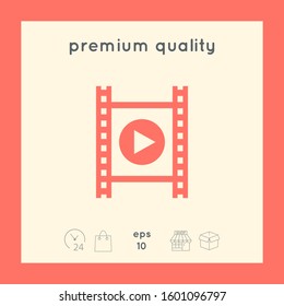 Film strip with play. Graphic elements for your design