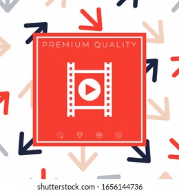 Film strip with play. Graphic elements for your design