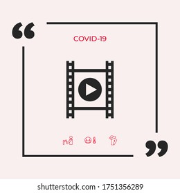 Film strip with play. Graphic elements for your design