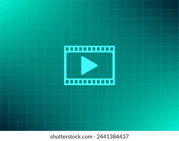 film strip with play - vector icon with shadow