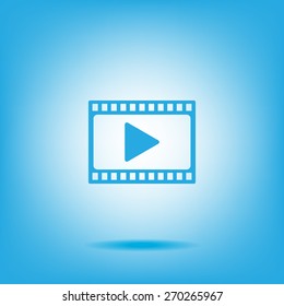 film strip with play - vector icon with shadow