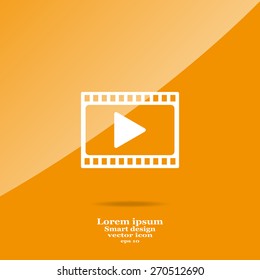 film strip with play - vector icon with shadow
