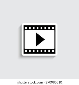 film strip with play - vector icon