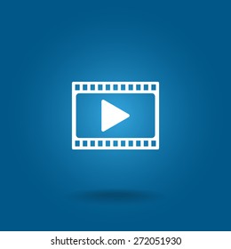 film strip with play - vector icon with shadow