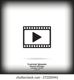 film strip with play - vector icon with shadow
