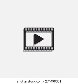 film strip with play - vector icon with shadow