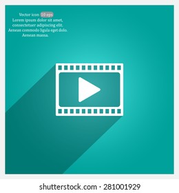 film strip with play - vector icon with shadow