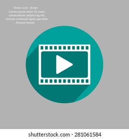 film strip with play - vector icon with shadow