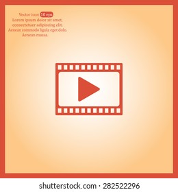 film strip with play - vector icon with shadow