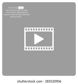 film strip with play - vector icon with shadow