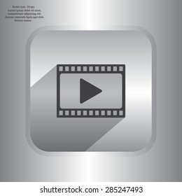 film strip with play - vector icon with shadow