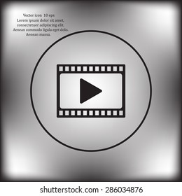 film strip with play - vector icon with shadow