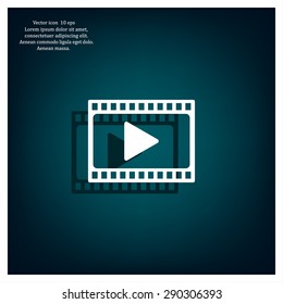 film strip with play - vector icon with shadow