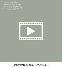 film strip with play - vector icon with shadow